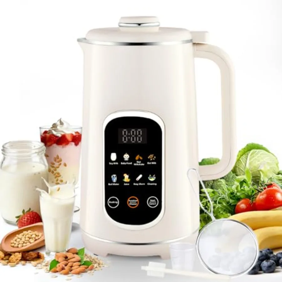 40oz Nut Milk Maker Machine 8-in-1 LED Panel Touch Screen Soy Milk Maker for Homemade Almond Soy and Oat Plant-Based and Dairy
40oz Nut Milk Maker Machine 8-in-1 LED Panel Touch Screen Soy Milk Maker for Homemade Almond Soy and Oat Plant-Based and Dairy
