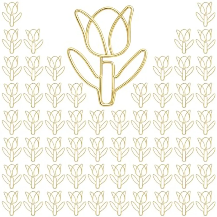 60Pcs Tulip Shaped Shape Paper Clips, Gold Cute Flower Shaped Paper Clips, Floral Shape Papers Clips, Funny Cutes Paperclips Bo
60Pcs Tulip Shaped Shape Paper Clips, Gold Cute Flower Shaped Paper Clips, Floral Shape Papers Clips, Funny Cutes Paperclips Bo