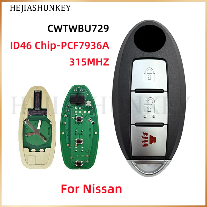 CWTWBU729 315MHz ID46 Chip 3Btn Keyless Smart Fob For Nissan Rogue Xtrail Altima Tiida Teana Maxima Pathfinder Armada Versa Juke
CWTWBU729 315MHz ID46 Chip 3Btn Keyless Smart Fob For Nissan Rogue Xtrail Altima Tiida Teana Maxima Pathfinder Armada Versa Juke
