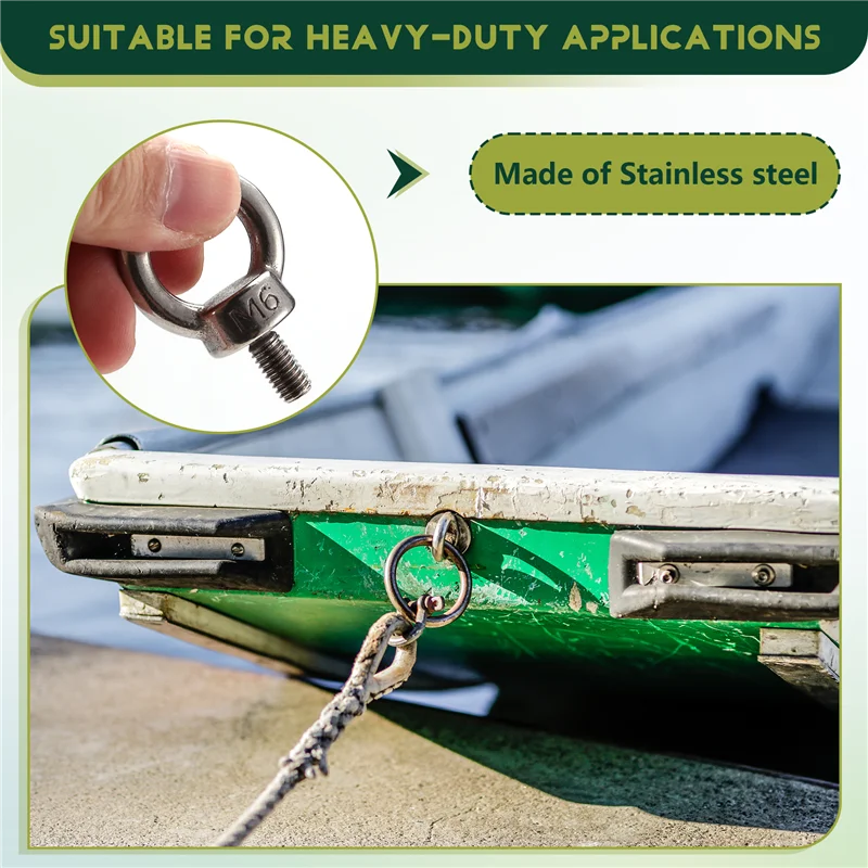 ABJO-10PCS Lifting Eye Bolt Screw 304 Stainless Steel Silver Heavy Duty M6 For Wire Rope Lifting
ABJO-10PCS Lifting Eye Bolt Screw 304 Stainless Steel Silver Heavy Duty M6 For Wire Rope Lifting