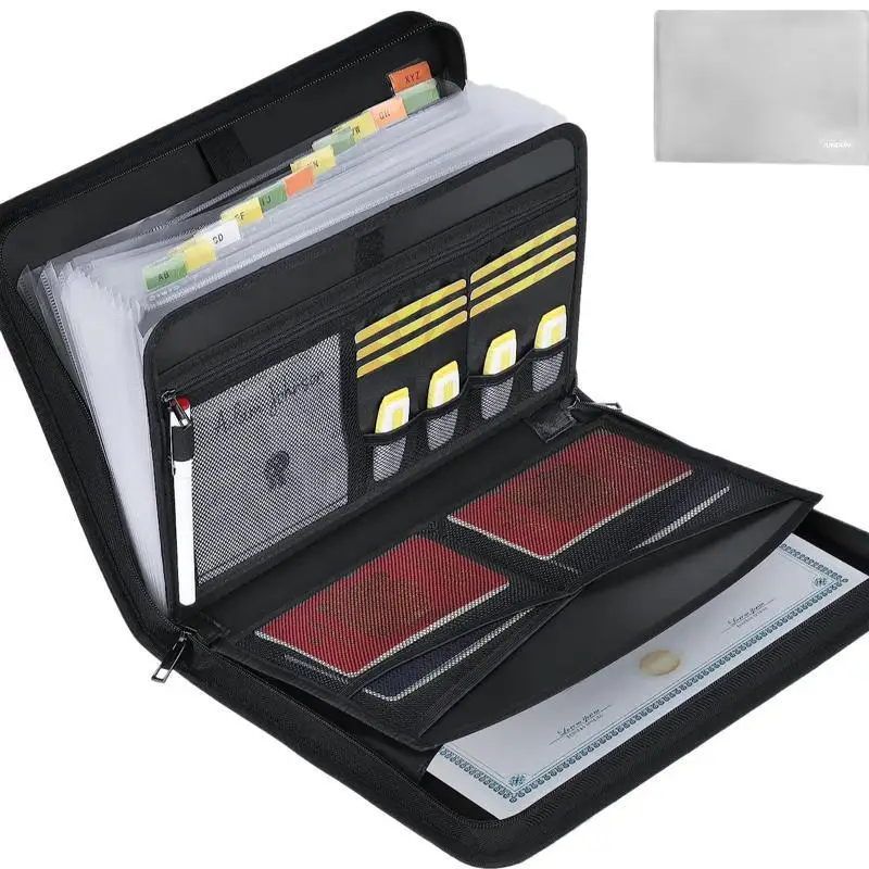 Fireproof Expanding A4 File Folder Zipper Closure Waterproof Accordion File Organizer Space Saving Multi Pockets Files Briefcase
Fireproof Expanding A4 File Folder Zipper Closure Waterproof Accordion File Organizer Space Saving Multi Pockets Files Briefcase