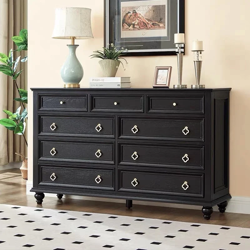 French retro solid wood chest, antique storage cabinet in bedroom, small apartment household side cabinet, color matching bedsid
French retro solid wood chest, antique storage cabinet in bedroom, small apartment household side cabinet, color matching bedsid