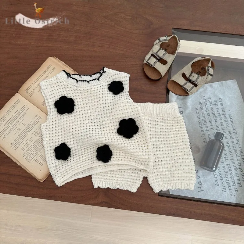 Newborn Baby Boy Girl Hollow Out 3D Flower Top+Shorts 2PCS Infant Child Knitted Vest Clothes Set Summer Baby Clothes 9M-3T
Newborn Baby Boy Girl Hollow Out 3D Flower Top+Shorts 2PCS Infant Child Knitted Vest Clothes Set Summer Baby Clothes 9M-3T
