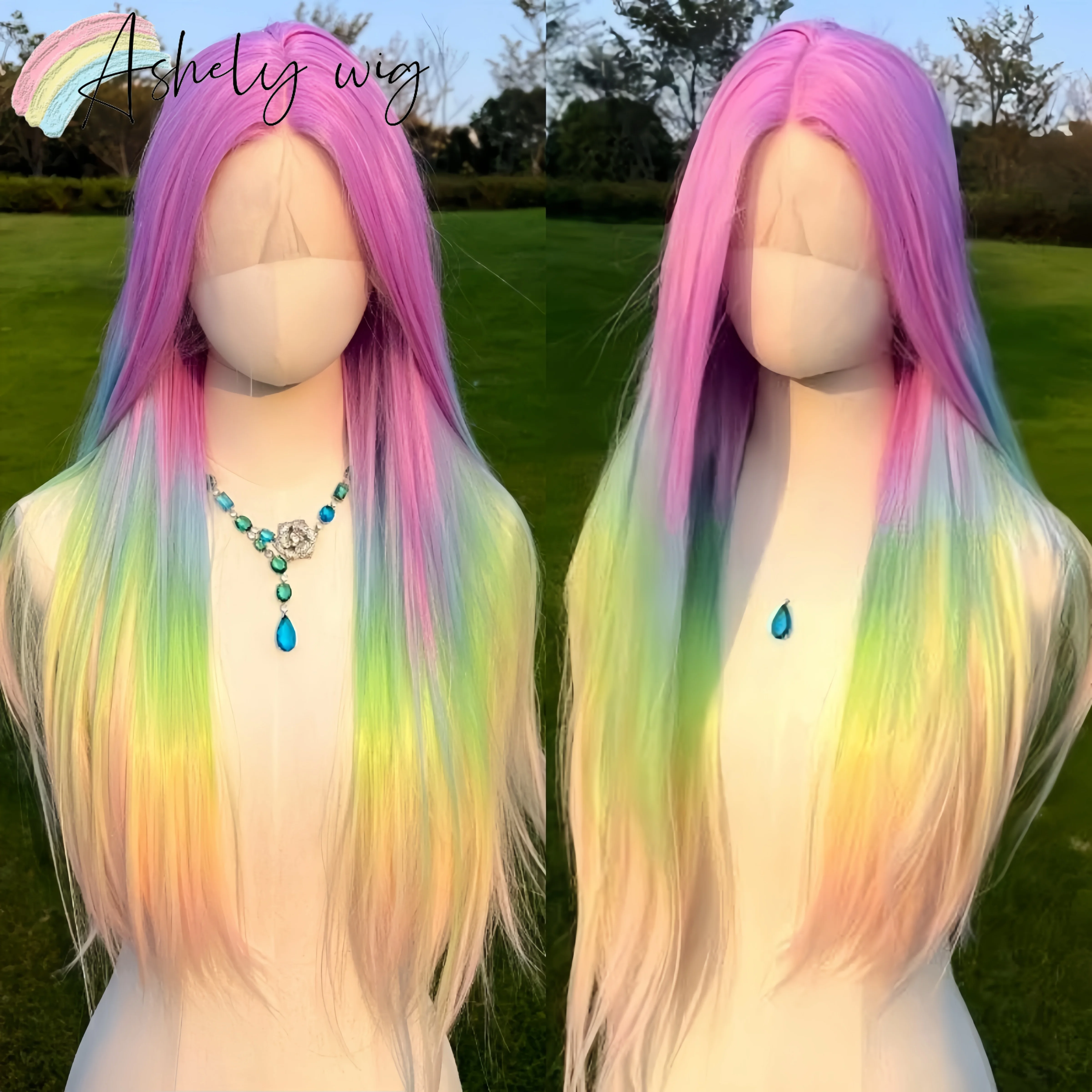 Ashely Rainbow Lace Wig Hot-selling in Europe and America Women's Gradient Rainbow Color Long Straight Natural Daily Hair Wig
Ashely Rainbow Lace Wig Hot-selling in Europe and America Women's Gradient Rainbow Color Long Straight Natural Daily Hair Wig