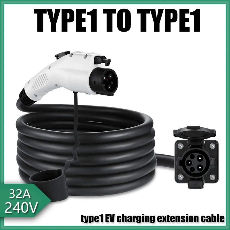 type1 to type1 EV charging extension cable 32A EV Charger Connector Charing Adapter SAE J1772 Female Plug to Type1 Male Socket
type1 to type1 EV charging extension cable 32A EV Charger Connector Charing Adapter SAE J1772 Female Plug to Type1 Male Socket