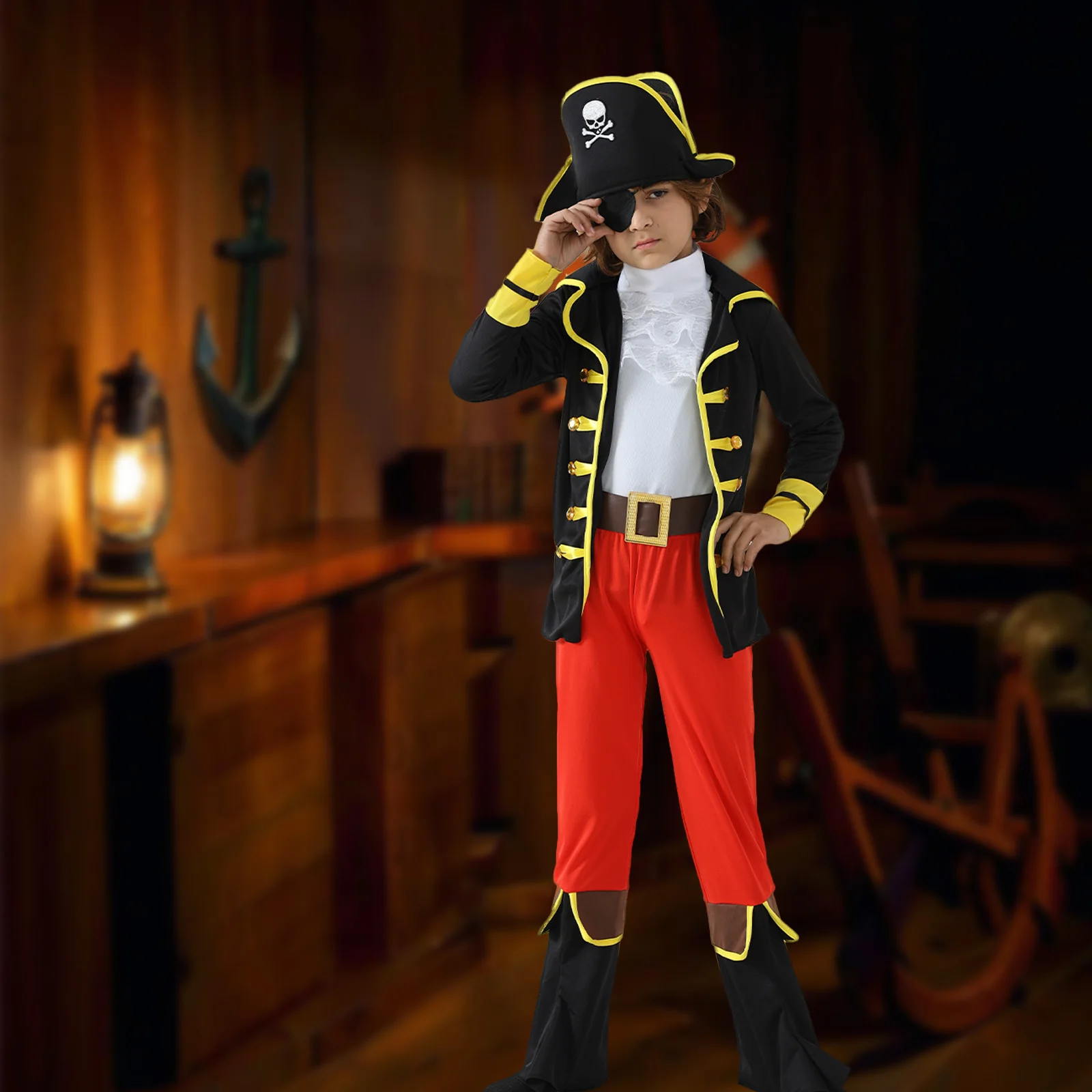Kid's Pirate Character Costume Skull Logo, Halloween Carnival Christmas Party Costume Cosplay Suitable for Both Boys and Girls
Kid's Pirate Character Costume Skull Logo, Halloween Carnival Christmas Party Costume Cosplay Suitable for Both Boys and Girls