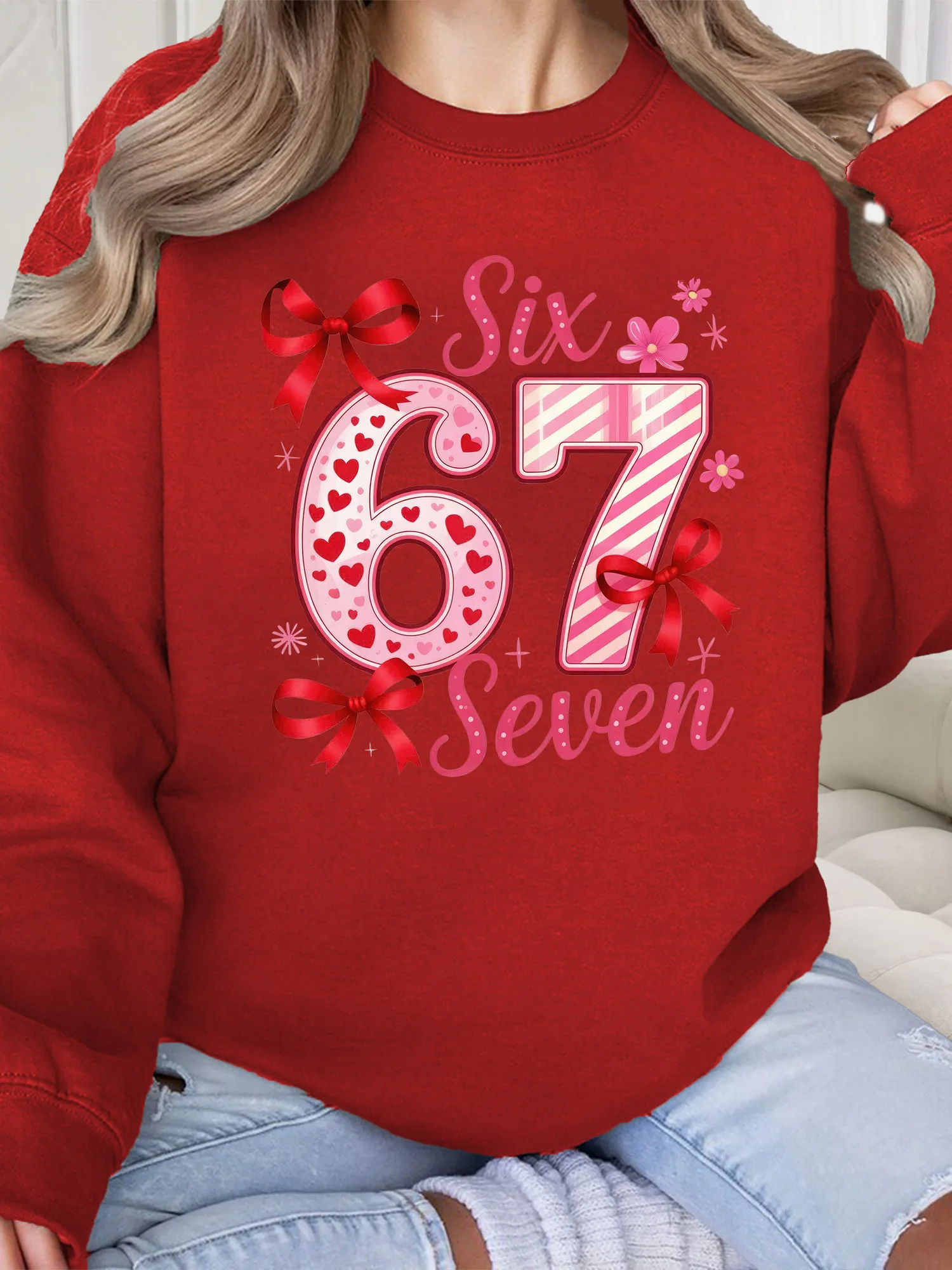 Love and Six Seven Women's Crew Neck Sweatshirt Casual Long Sleeve Pullover Loose Fit Daily Wear
Love and Six Seven Women's Crew Neck Sweatshirt Casual Long Sleeve Pullover Loose Fit Daily Wear