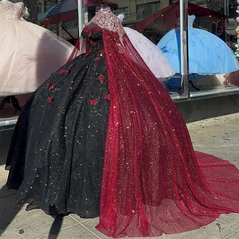 Lorencia Черное блестящее платье принцессы Quinceanera, бальное платье с бантом из бисера и накидкой, милое платье 16, Vestidos De XV Anos YQD367
Lorencia Черное блестящее платье принцессы Quinceanera, бальное платье с бантом из бисера и накидкой, милое платье 16, Vestidos De XV Anos YQD367