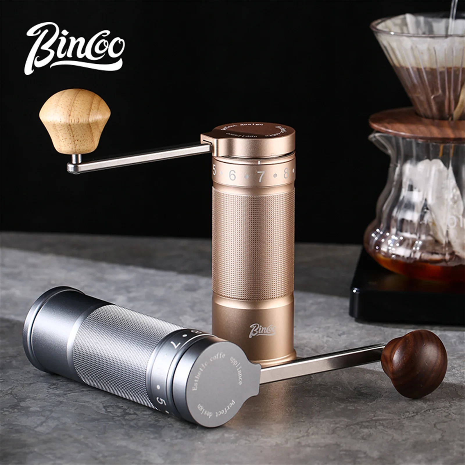 Bincoo Manual Coffee Grinder Portable Mill 420 Stainless Steel Six-Star Core Straight Shank Hand Foldable Coffee Grinder SM01
Bincoo Manual Coffee Grinder Portable Mill 420 Stainless Steel Six-Star Core Straight Shank Hand Foldable Coffee Grinder SM01
