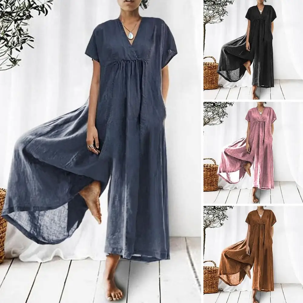 Summer Loose Cotton Linen Jumpsuit Women Pleated Short-sleeved One-piece Romper 2023 New Solid Color Casual Jumpsuits Overalls
Summer Loose Cotton Linen Jumpsuit Women Pleated Short-sleeved One-piece Romper 2023 New Solid Color Casual Jumpsuits Overalls