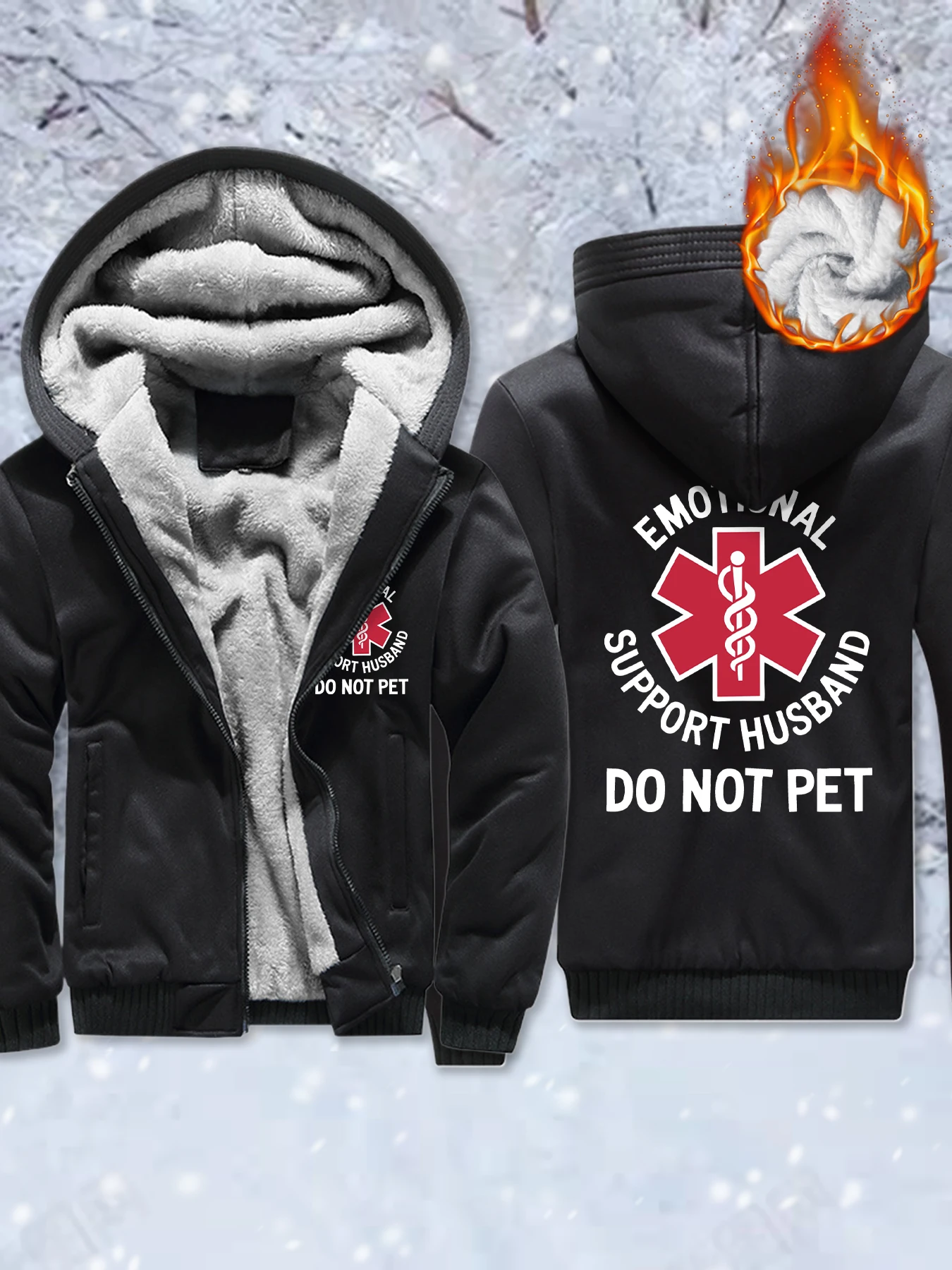 Emotional Support Husband Do Not Pet Print Men'S Clothing Thick Heavyweight Streetwear Fashion Hoodies Outdoor Winter Coat
Emotional Support Husband Do Not Pet Print Men'S Clothing Thick Heavyweight Streetwear Fashion Hoodies Outdoor Winter Coat