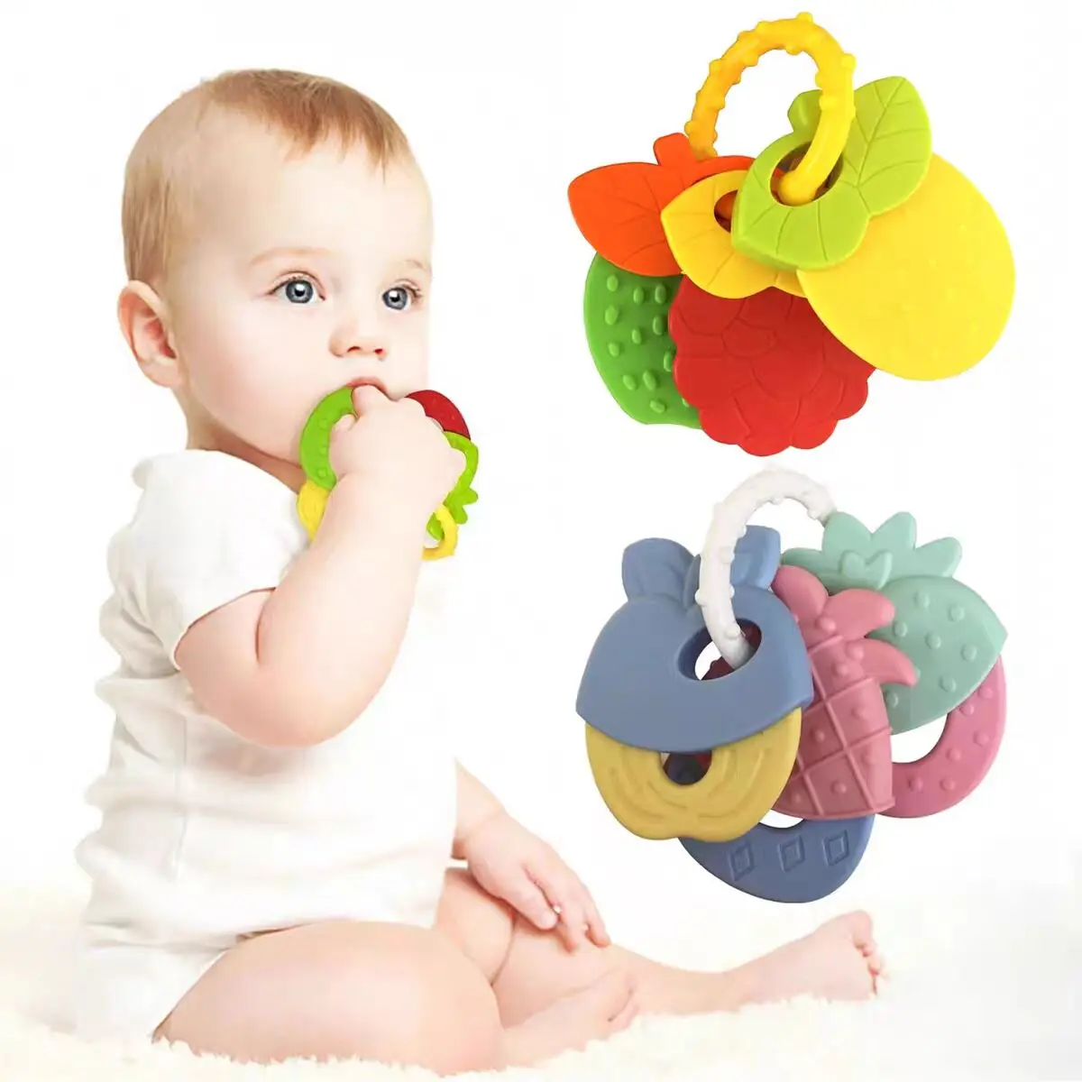 Baby Teether Toys Chew Toy for Babies Newborn Food Grade Silicone Teether Rattle Baby Development Soft Teething Toy
Baby Teether Toys Chew Toy for Babies Newborn Food Grade Silicone Teether Rattle Baby Development Soft Teething Toy