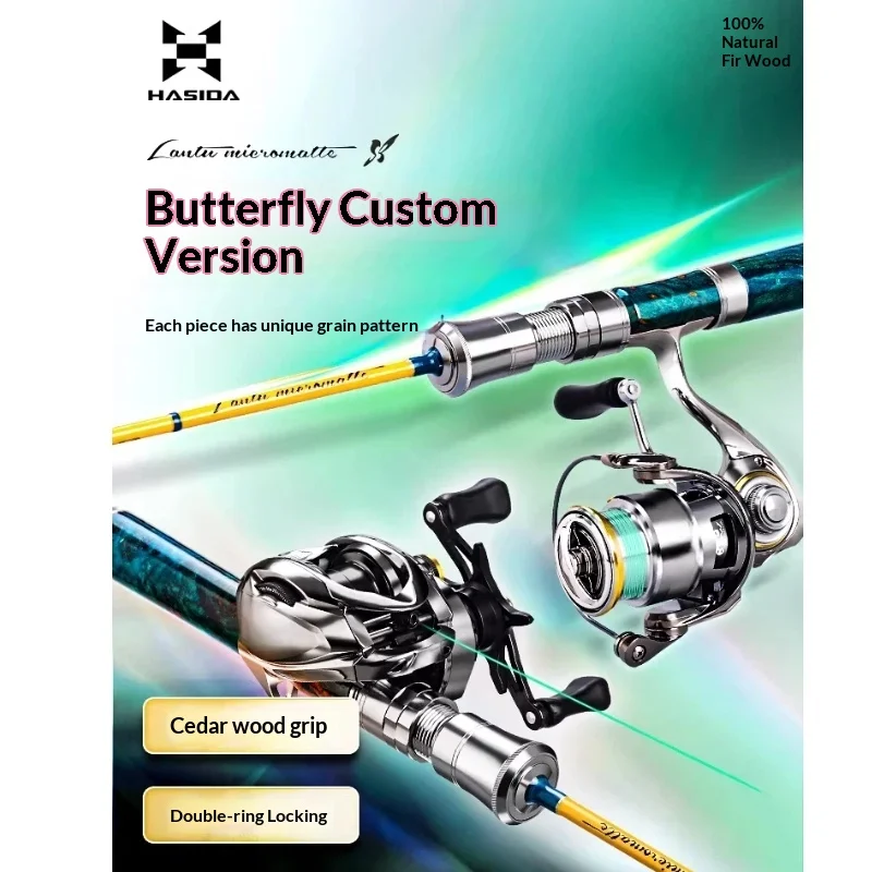 Hasida Micro Lure Fishing Rod Butterfly Custom Ul Soft Solid Tip Cedar Wood Grip Double Ring Lock Stream Fishing For Anglers
Hasida Micro Lure Fishing Rod Butterfly Custom Ul Soft Solid Tip Cedar Wood Grip Double Ring Lock Stream Fishing For Anglers