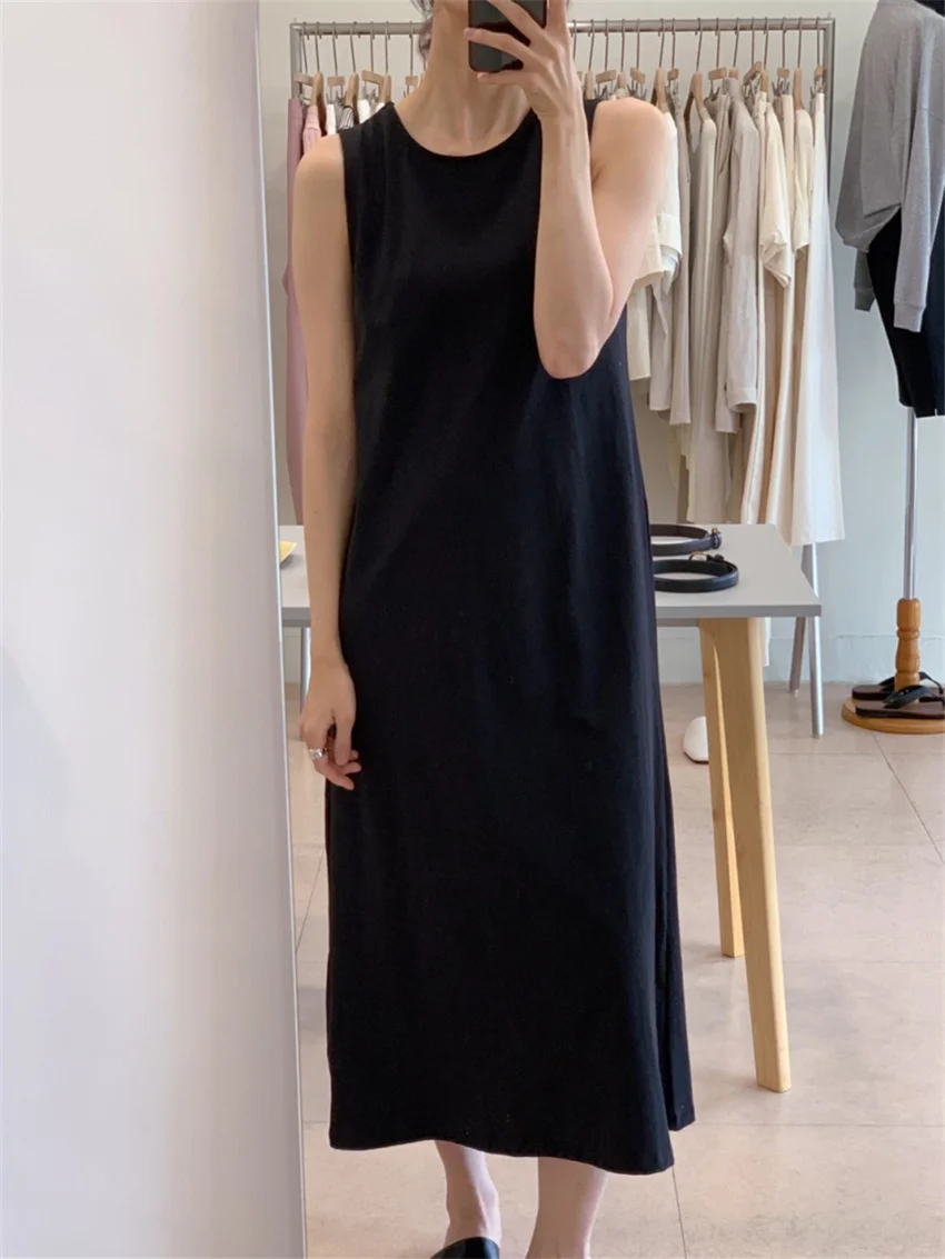 Alien Kitty Minimalist Office Wear Lady Long Dress Women Chic Straight Summer Loose Sleeveless Elegant Work Wear Daily Solid
Alien Kitty Minimalist Office Wear Lady Long Dress Women Chic Straight Summer Loose Sleeveless Elegant Work Wear Daily Solid