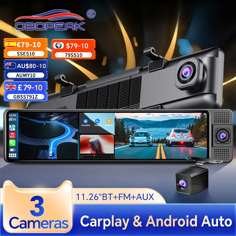 2.5K 11.26 Inch 3 Channel Dash Cam GPS with Wireless Apple Carplay & Android Auto Voice Control Backup Camera IR Night Vision
2.5K 11.26 Inch 3 Channel Dash Cam GPS with Wireless Apple Carplay & Android Auto Voice Control Backup Camera IR Night Vision