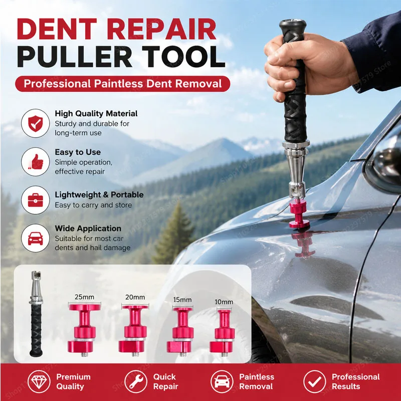 5-Piece Set Of Car Body Dent Repair Pull Hammer, Paint-Free Puller, Hail Pit Repair Tool, Built-In Spring Telescopic Pull Hammer
5-Piece Set Of Car Body Dent Repair Pull Hammer, Paint-Free Puller, Hail Pit Repair Tool, Built-In Spring Telescopic Pull Hammer