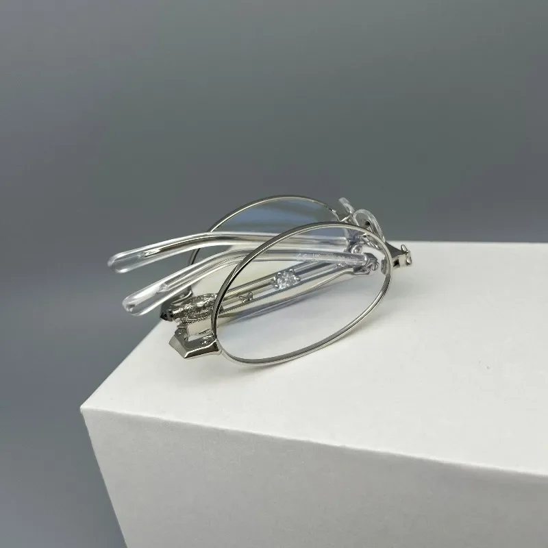 2025 New GM Folding Oval Glasses Frame Female Silver Plain High-end Sunglasses Myopia Degree Can Be Matched Eyewear Frame
2025 New GM Folding Oval Glasses Frame Female Silver Plain High-end Sunglasses Myopia Degree Can Be Matched Eyewear Frame