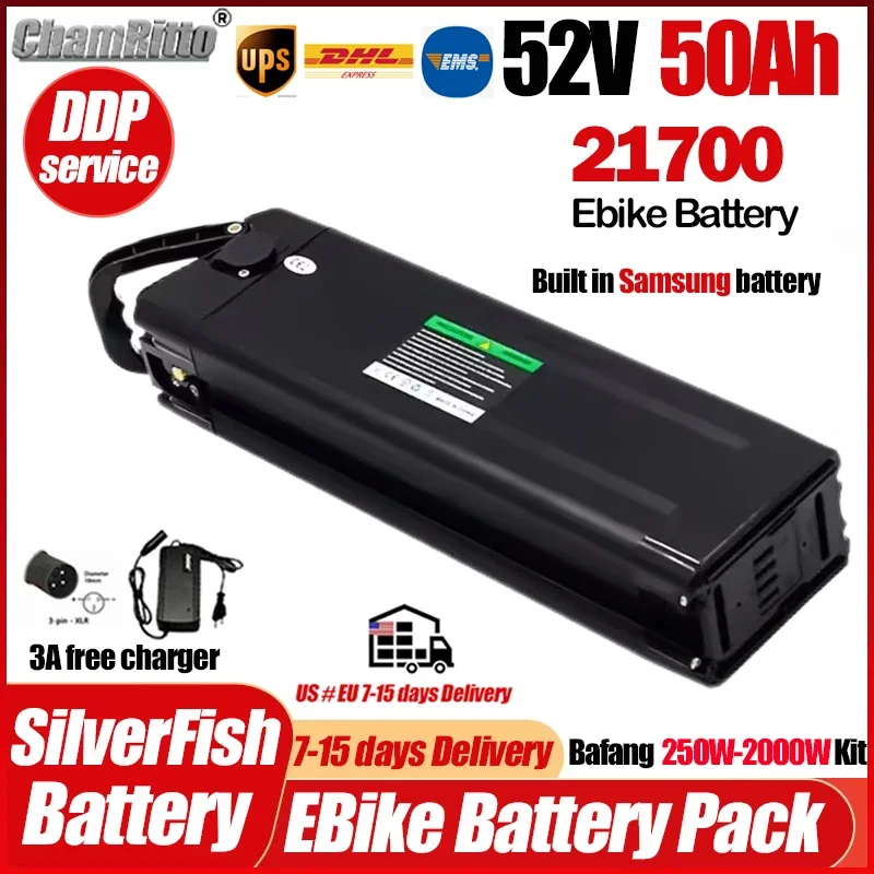 52 В электрический велосипед cham rider 50ah SilverFish Batterie 30ah 1000w Duotts S26 Bicicleta Elétrica Litio аккумулятор 20ah 40ah1500w
52 В электрический велосипед cham rider 50ah SilverFish Batterie 30ah 1000w Duotts S26 Bicicleta Elétrica Litio аккумулятор 20ah 40ah1500w