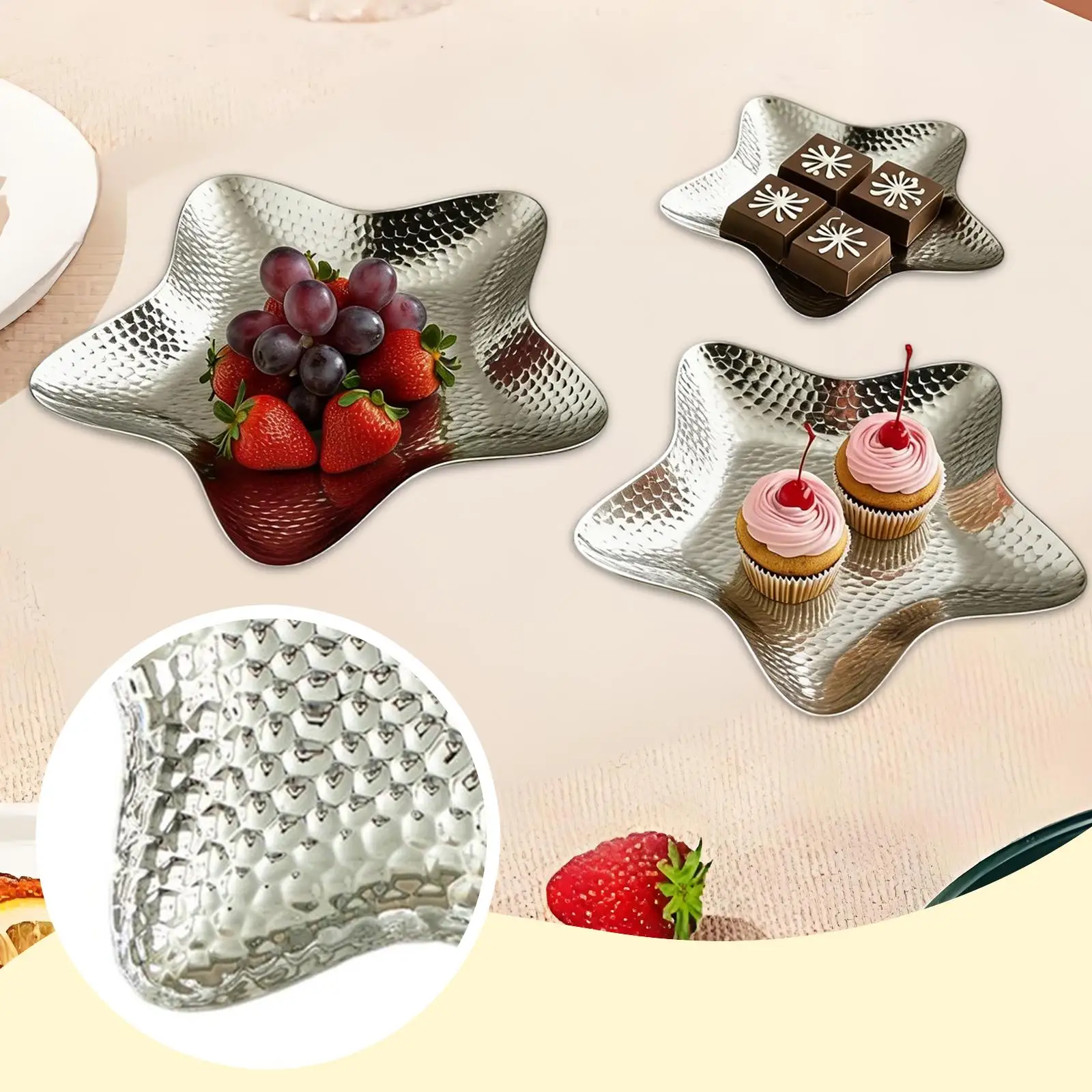 3 Pieces Star Dinner Plate Tray for Living Room Decor Plates Tabletop Decoration Dessert Tray Food Storage Container Snack Dish
3 Pieces Star Dinner Plate Tray for Living Room Decor Plates Tabletop Decoration Dessert Tray Food Storage Container Snack Dish