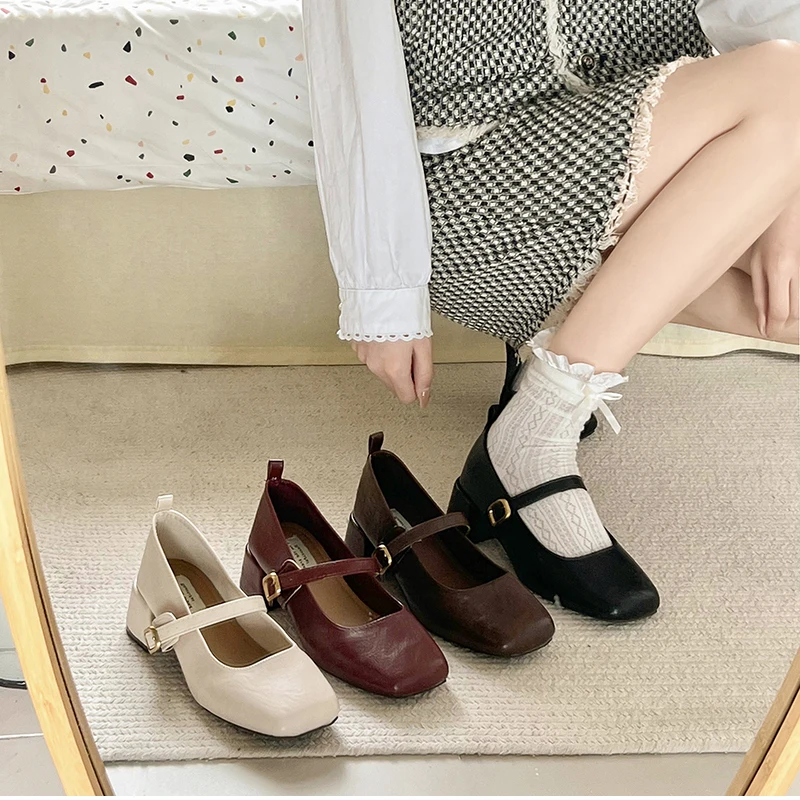 Fashion Square Toe Spring Autumn Elegant Low Heels Sandals Designer Vintage Women Mary Jane Shoes
Fashion Square Toe Spring Autumn Elegant Low Heels Sandals Designer Vintage Women Mary Jane Shoes