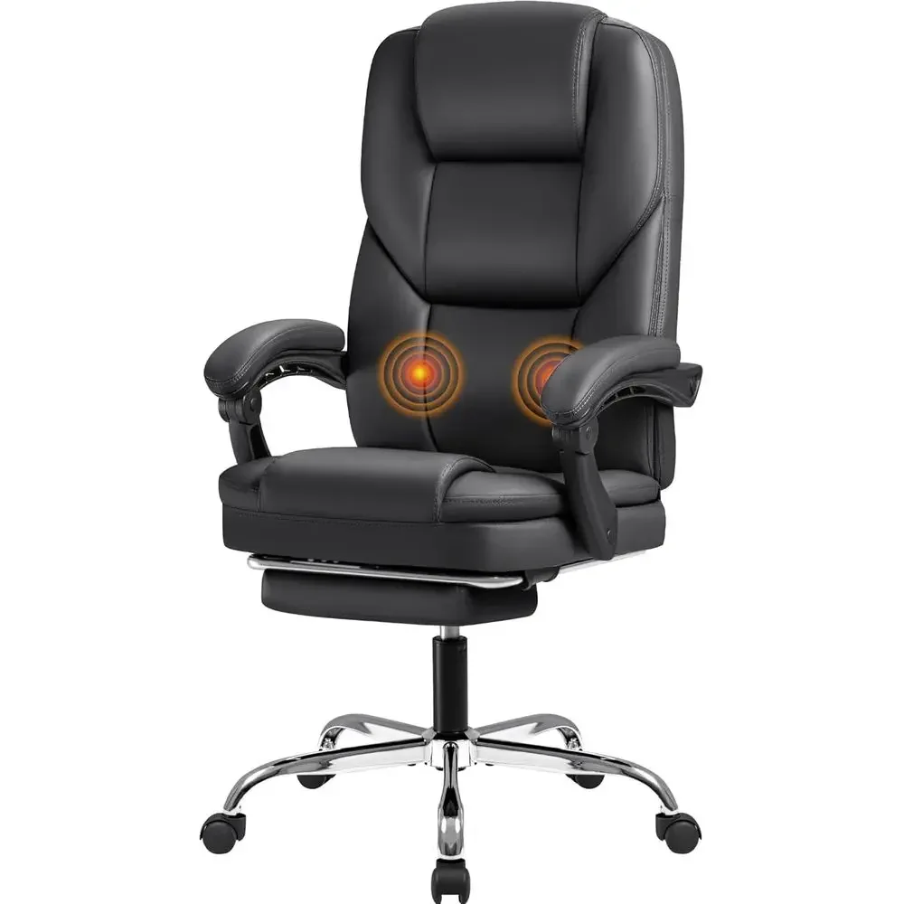 Ergonomic High-Back Leather Office Chair with Footrest for Big and Tall, 400 lbs Capacity, Black
Ergonomic High-Back Leather Office Chair with Footrest for Big and Tall, 400 lbs Capacity, Black
