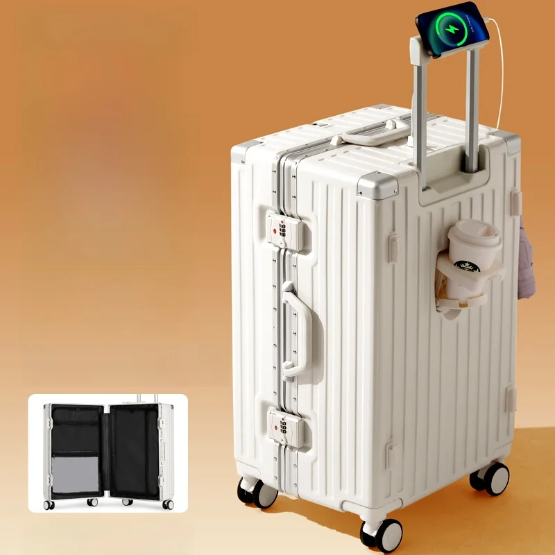 Большой чемодан на колесиках с алюминиевой рамой, мужской, кожаный, для ручной клади, очень большой вместимости
Большой чемодан на колесиках с алюминиевой рамой, мужской, кожаный, для ручной клади, очень большой вместимости