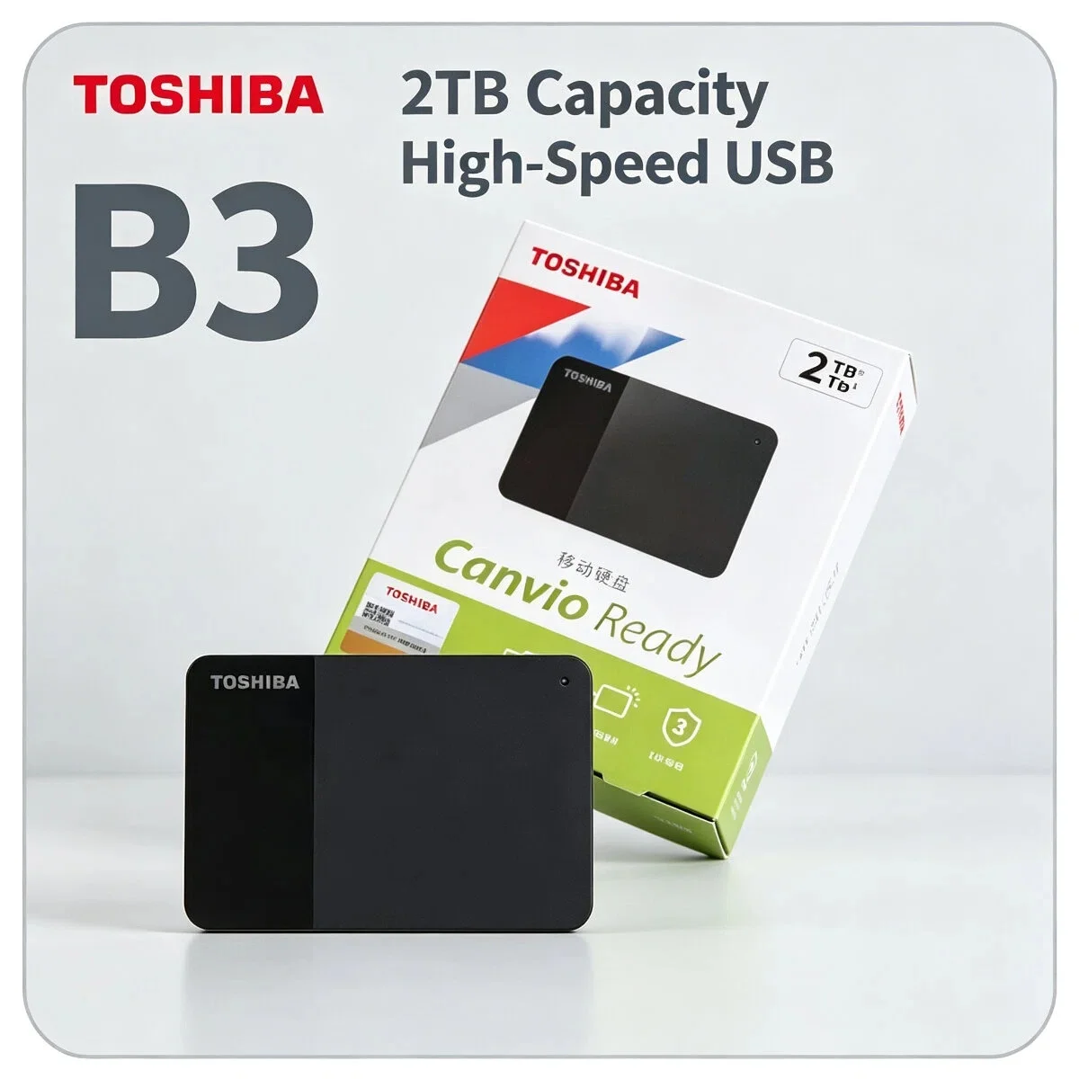 Toshiba B3 4TB 2TB 1TB Canvio Ready 2.5 Inch Portable External Hard Drive USB3.0 Hard Disk for Laptop Mac Android Pro Max
Toshiba B3 4TB 2TB 1TB Canvio Ready 2.5 Inch Portable External Hard Drive USB3.0 Hard Disk for Laptop Mac Android Pro Max