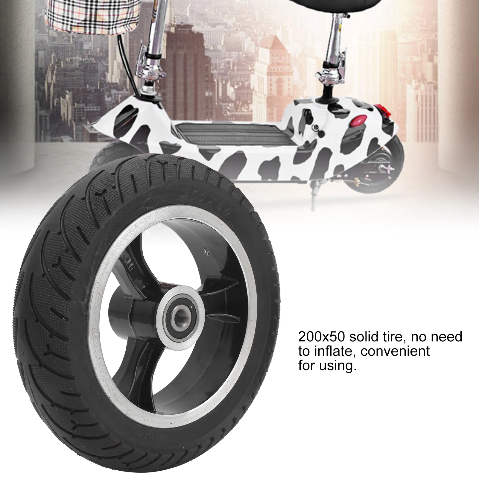 Electric Scooter Wheel 8IN 200x50 Front Solid Wheel High Quality Non-Pneumatic Tire with Hub Replacement for Electric Scooter
Electric Scooter Wheel 8IN 200x50 Front Solid Wheel High Quality Non-Pneumatic Tire with Hub Replacement for Electric Scooter