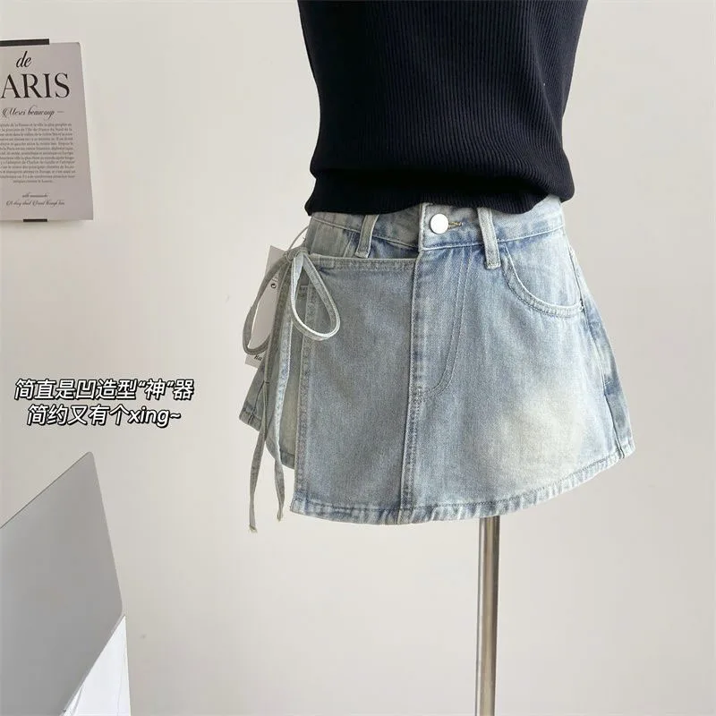 Women's Jean Skirt Y2k Clothes Blue Skirt Harajuku Korean Casual Chic Fashion Vintage A-line Mini Denim Skirt 2023 Summer
Women's Jean Skirt Y2k Clothes Blue Skirt Harajuku Korean Casual Chic Fashion Vintage A-line Mini Denim Skirt 2023 Summer