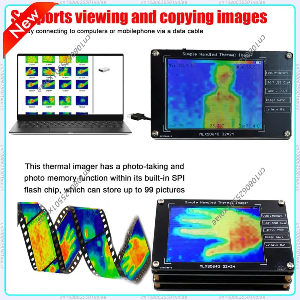 MLX90640 Infrared Sensors Lightweight 2.8 Inch Digital Thermal Imaging Camera USB Charging for Building Environment Supplies
MLX90640 Infrared Sensors Lightweight 2.8 Inch Digital Thermal Imaging Camera USB Charging for Building Environment Supplies