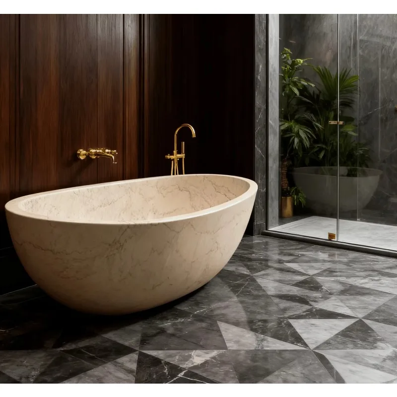 Ванна из натурального мрамора отдельностоящая, массажная, для замачивания, подходит для вилл или отелей
Ванна из натурального мрамора отдельностоящая, массажная, для замачивания, подходит для вилл или отелей