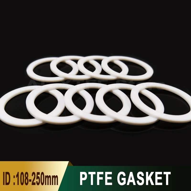1-10Pcs PTFE Gasket Flat Washer Thickness 2mm ID108mm~250mm High Temperature Resistant PTFE Flat Pad Plastic Disc Washer Sealing
1-10Pcs PTFE Gasket Flat Washer Thickness 2mm ID108mm~250mm High Temperature Resistant PTFE Flat Pad Plastic Disc Washer Sealing