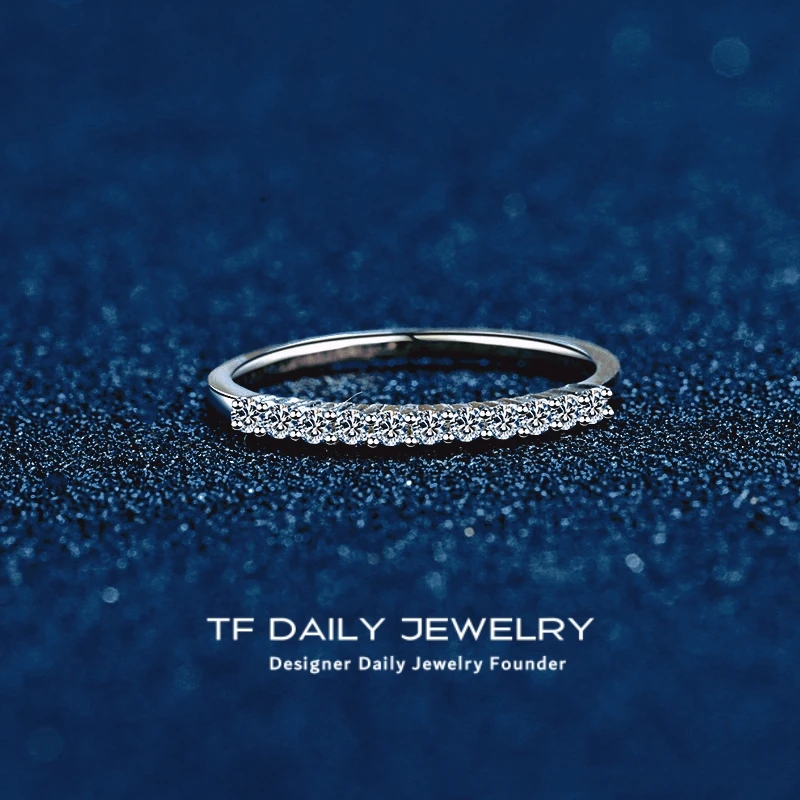 Simple Platinum PT950 Rings for Women 11 Gems Line Moissanite Diamond 0.16ct Girlfriend Birthday Gift Sparkling Cocktail Ring
Simple Platinum PT950 Rings for Women 11 Gems Line Moissanite Diamond 0.16ct Girlfriend Birthday Gift Sparkling Cocktail Ring