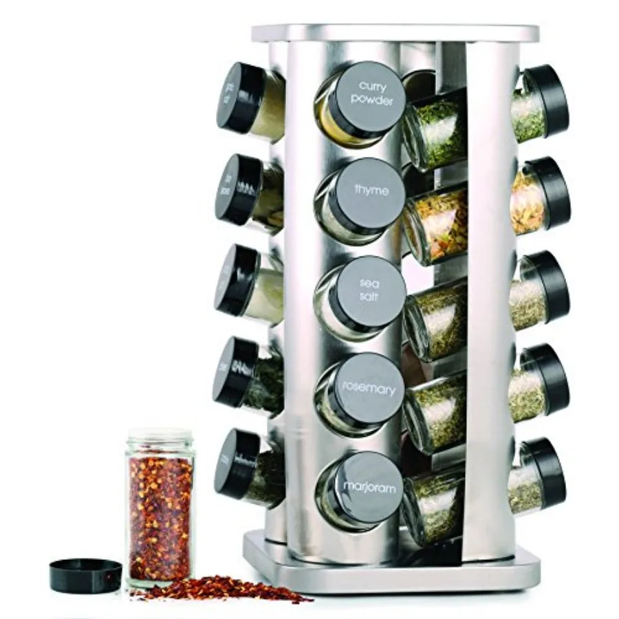 20 Jar Rotating Spice Rack with Spices Included and 5-Year Free Spice Refill Program Stainless Steel Countertop Spice Rack with
20 Jar Rotating Spice Rack with Spices Included and 5-Year Free Spice Refill Program Stainless Steel Countertop Spice Rack with