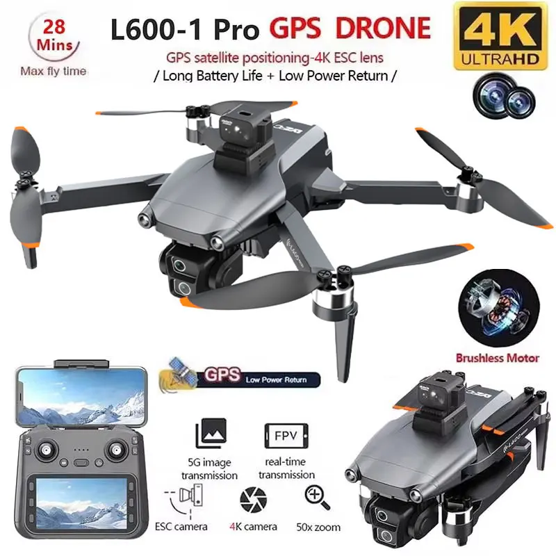 Дрон L600-1 Pro MAX GPS с 4K профессиональной HD-камерой, экраном, 5G Wi-Fi и обзором 360° ° Квадрокоптер с бесщеточным двигателем и функцией обхода препятствий
Дрон L600-1 Pro MAX GPS с 4K профессиональной HD-камерой, экраном, 5G Wi-Fi и обзором 360° ° Квадрокоптер с бесщеточным двигателем и функцией обхода препятствий