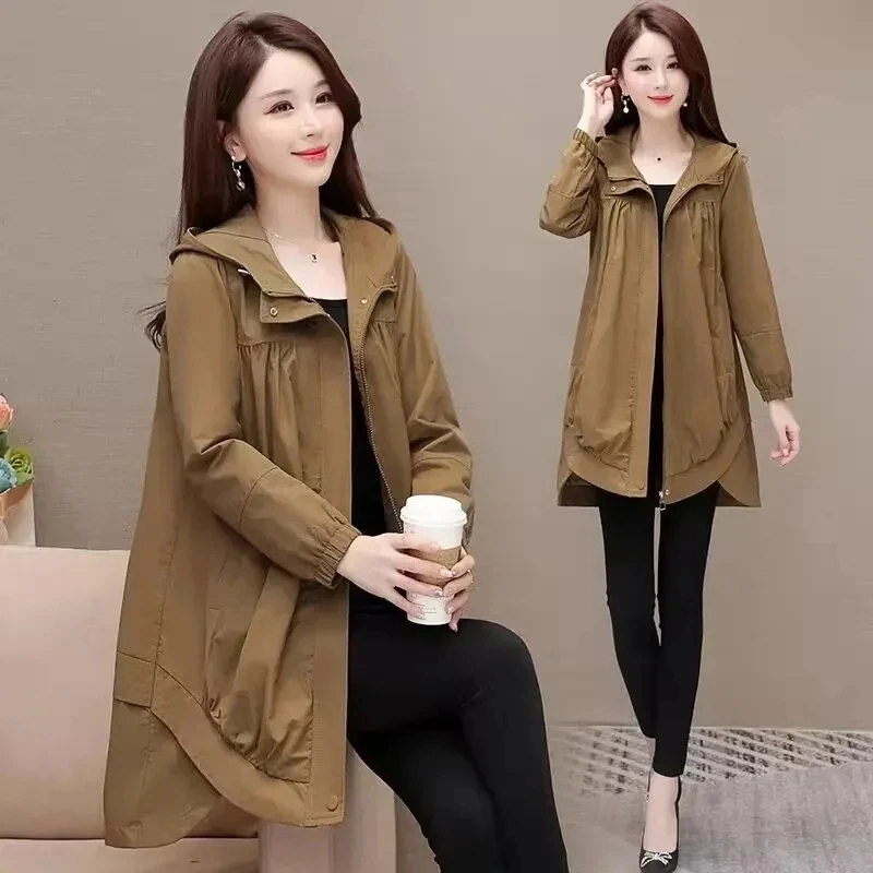 New Women Hooded Trench Coat Spring Autumn Korean Loose All-match Female Windbreaker Large Size Mid-Long Ladies Outerwear 4XL
New Women Hooded Trench Coat Spring Autumn Korean Loose All-match Female Windbreaker Large Size Mid-Long Ladies Outerwear 4XL