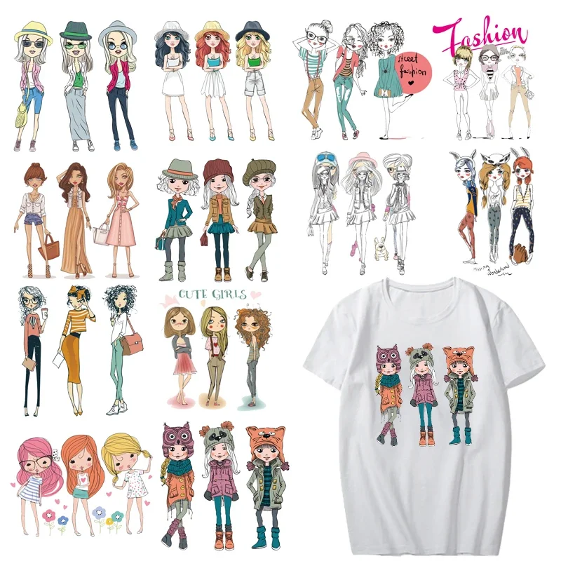Lovely Girls Patch Set Heat Transfer Vinyl Washable Stickers for Girl Clothing Shirt Appliques Stripes on Clothes Thermal Press
Lovely Girls Patch Set Heat Transfer Vinyl Washable Stickers for Girl Clothing Shirt Appliques Stripes on Clothes Thermal Press