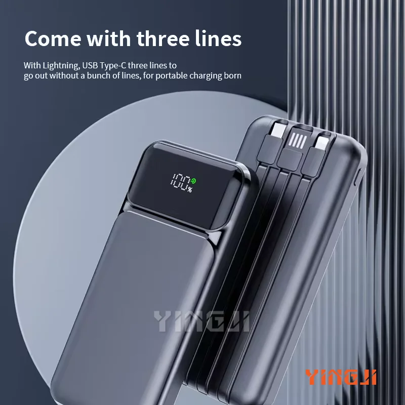 10000mah large capacity built-in cable PD22.5W Super fast charge bidirectional mobile power supply with digital display
10000mah large capacity built-in cable PD22.5W Super fast charge bidirectional mobile power supply with digital display