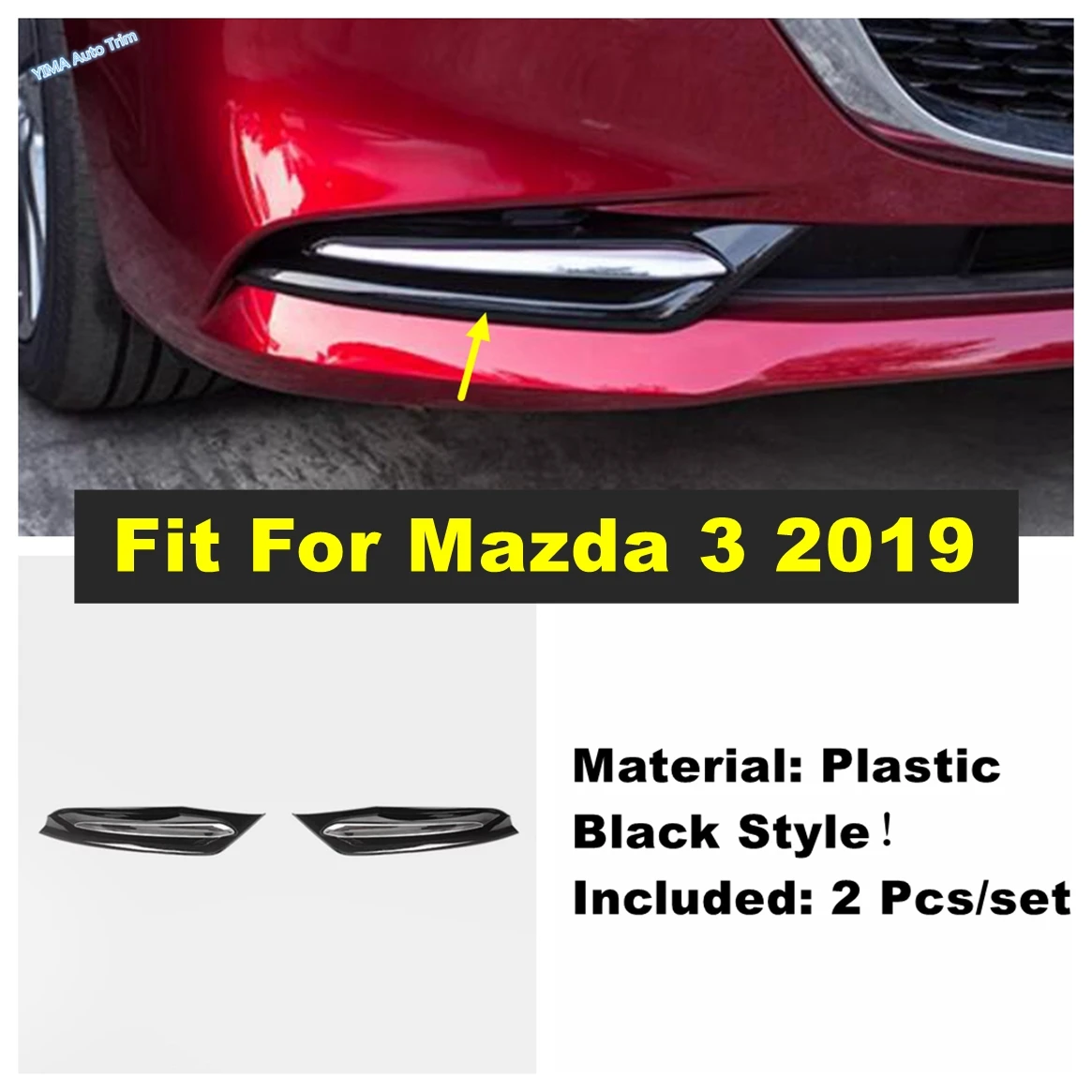 ABS Auto Front Bumper Bar Fog Lights Lamps Eyebrow Frame Decor Cover Trim Fit For Mazda 3 2019 - 2023 Black Exterior Accessories
ABS Auto Front Bumper Bar Fog Lights Lamps Eyebrow Frame Decor Cover Trim Fit For Mazda 3 2019 - 2023 Black Exterior Accessories