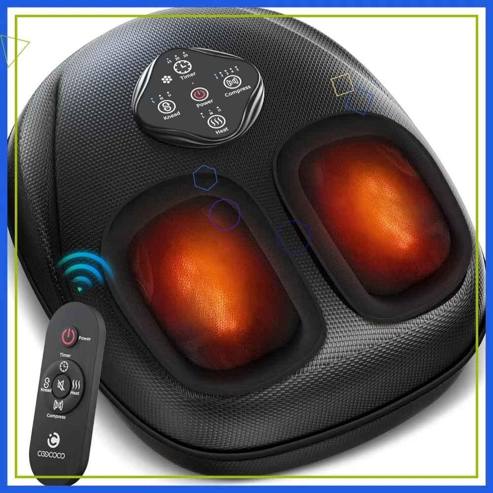 Foot Massager with Heat, Plantar Fasciitis Relief, Deep Kneading & Compression, Neuropathy Pain Relief for Home Office
Foot Massager with Heat, Plantar Fasciitis Relief, Deep Kneading & Compression, Neuropathy Pain Relief for Home Office