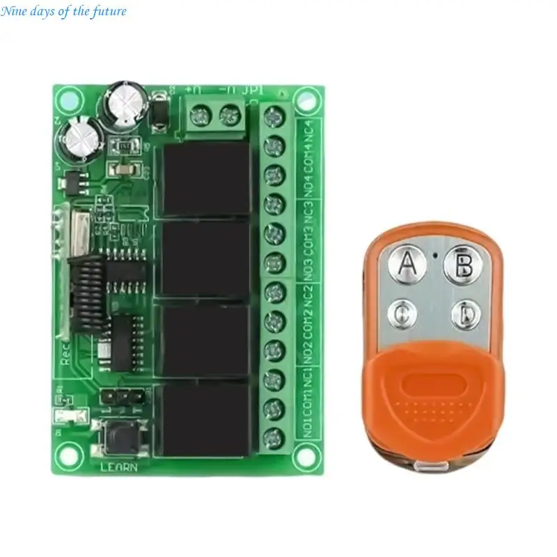 Secure 433Mhz Remote Control Switches DC12V Receiver with Transmitter 4-Button E65A
Secure 433Mhz Remote Control Switches DC12V Receiver with Transmitter 4-Button E65A