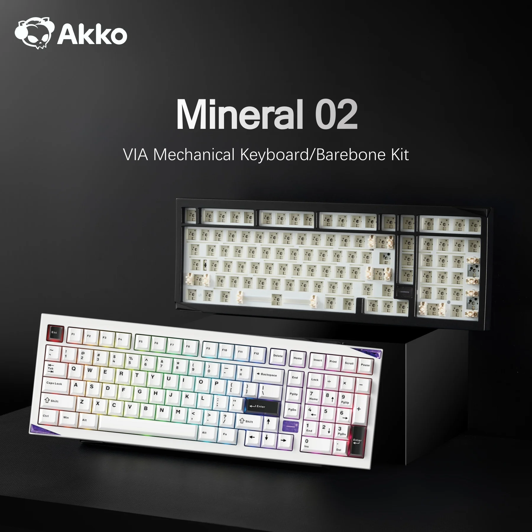 Akko Mineral 02 VIA Mechanical Keyboard/Barebone Kit Aluminum 102 Keys RGB Hot-swappable Tri-mode Wireless Custom Keyboard/Kit
Akko Mineral 02 VIA Mechanical Keyboard/Barebone Kit Aluminum 102 Keys RGB Hot-swappable Tri-mode Wireless Custom Keyboard/Kit