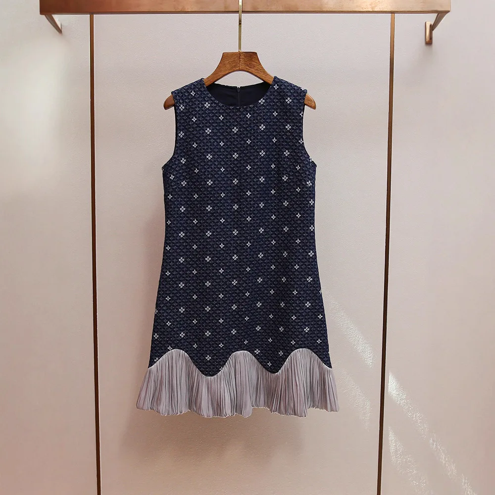 High-End Women's round Neck Sleeveless Dress Autumn New Style Splicing Gauze Commute Style High Waist Cotton Knitted A-L...
High-End Women's round Neck Sleeveless Dress Autumn New Style Splicing Gauze Commute Style High Waist Cotton Knitted A-L...