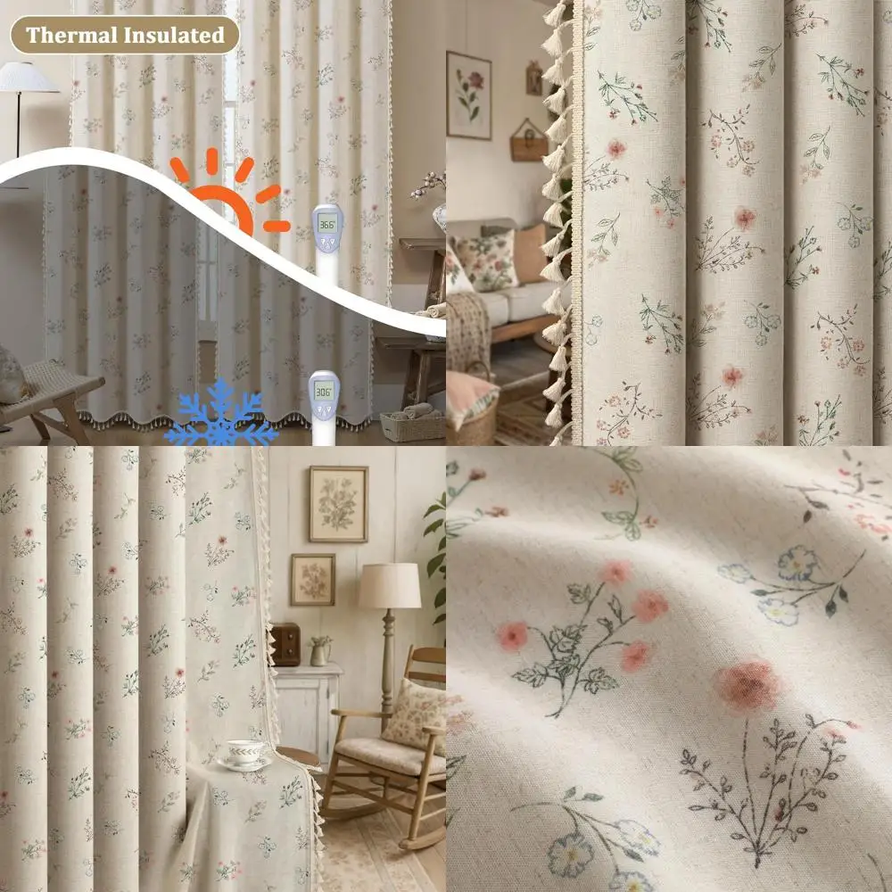 Linen Blend 96 Blackout Curtains with Tassels for Living Room and Bedroom, Bohemian Style Thermal Insulated Panels
Linen Blend 96 Blackout Curtains with Tassels for Living Room and Bedroom, Bohemian Style Thermal Insulated Panels