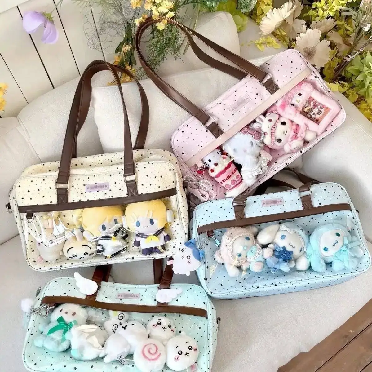 New Cute Large Capacity Lace Ita Bag Lolita Girls Transparent Pocket Y2k DIY Badge Display Shoulder Bag Casual Polka Dot Handbag
New Cute Large Capacity Lace Ita Bag Lolita Girls Transparent Pocket Y2k DIY Badge Display Shoulder Bag Casual Polka Dot Handbag