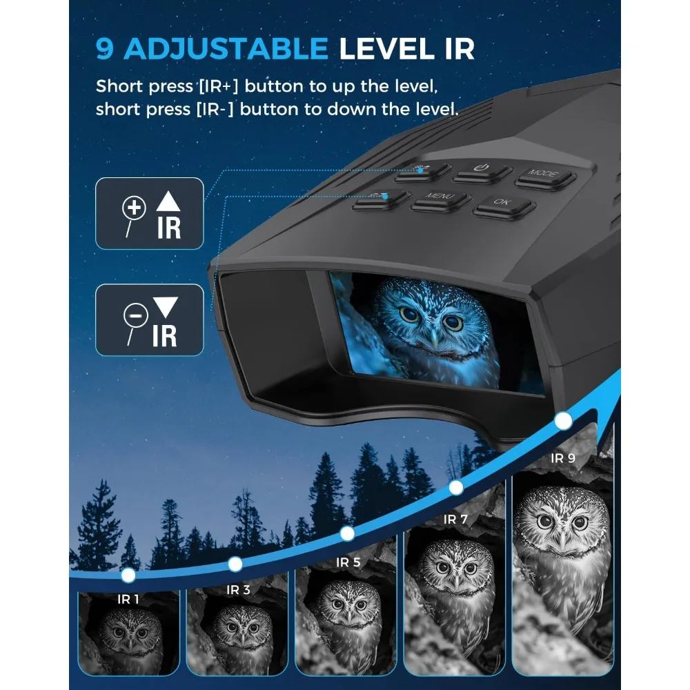 Night Vision Goggles - 5K Night Vision Binoculars for Adults, Infrared Binoculars with 3'' Large Screen, for Camping
Night Vision Goggles - 5K Night Vision Binoculars for Adults, Infrared Binoculars with 3'' Large Screen, for Camping