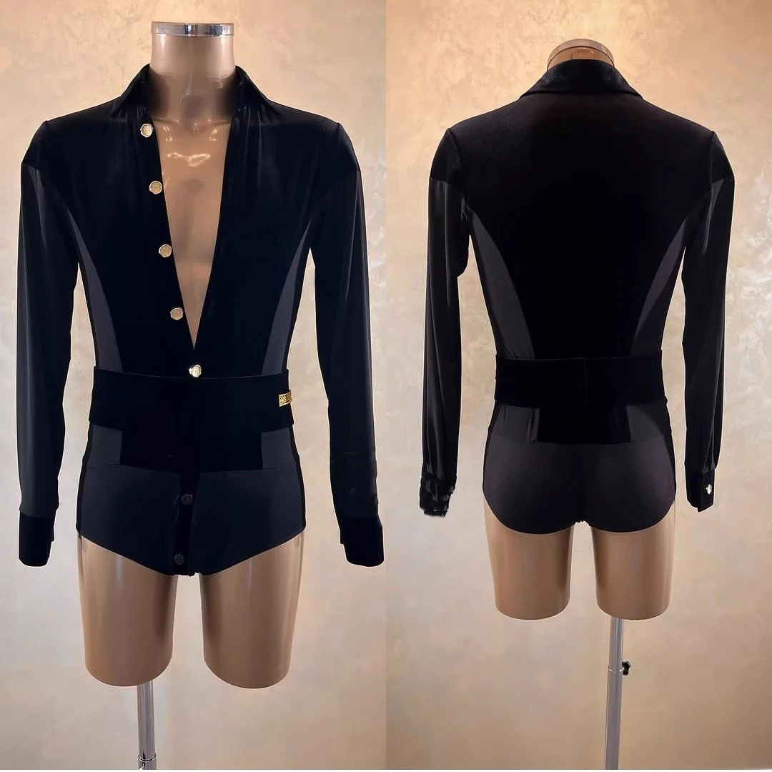 Latin Dance Costume Rhinestone Men, Adults and Children High-end Customized Samba Performance Lapel Deep V velvet Top
Latin Dance Costume Rhinestone Men, Adults and Children High-end Customized Samba Performance Lapel Deep V velvet Top