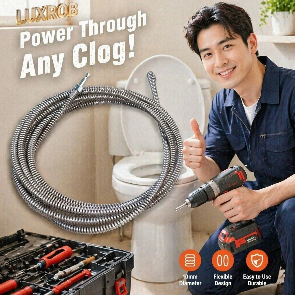 2/3/5/8/10 Meters Electric Drill Drain Dredging Spring Sink Cleaner Sewer Dredging Tool Bathroom Plumbing Pipe Dredging Tool Set
2/3/5/8/10 Meters Electric Drill Drain Dredging Spring Sink Cleaner Sewer Dredging Tool Bathroom Plumbing Pipe Dredging Tool Set