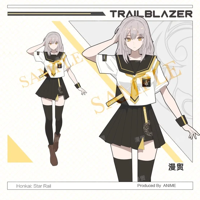 Аниме-игра Honkai: Star Rail, косплей, Trailblazer, женский летний свободный топ, футболка с короткими рукавами, короткая юбка, полный комплект костюмов
Аниме-игра Honkai: Star Rail, косплей, Trailblazer, женский летний свободный топ, футболка с короткими рукавами, короткая юбка, полный комплект костюмов