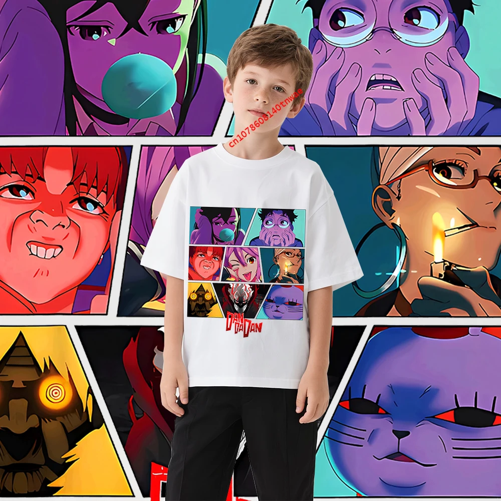 Cool Shonen Anime DandaDan kids T-shirt pure cotton short-sleeved cartoon casual tops for boys
Cool Shonen Anime DandaDan kids T-shirt pure cotton short-sleeved cartoon casual tops for boys